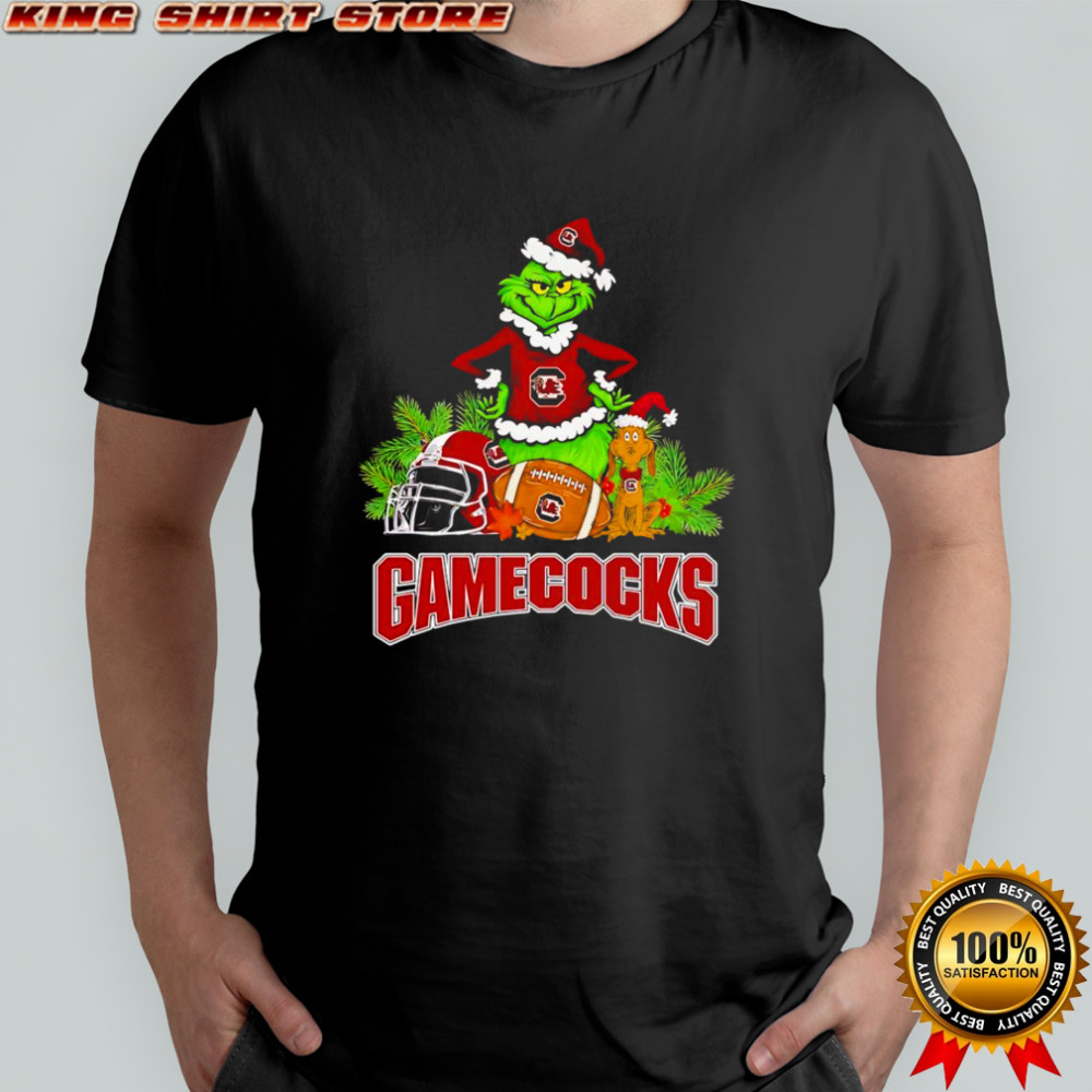Grinch And Max Football South Carolina Gamecocks Shirt