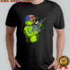 Grinch assault rifle cynical expression shirt