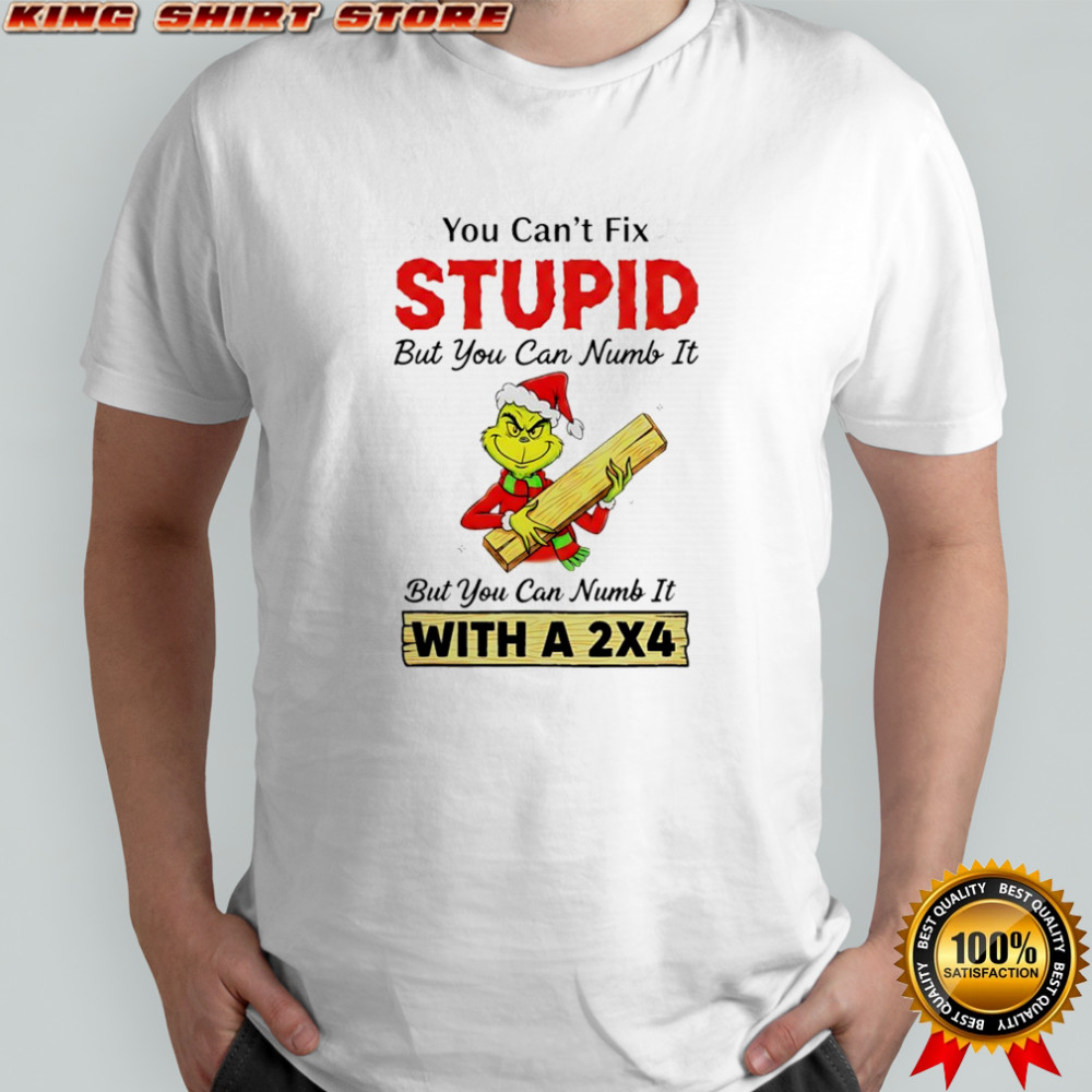 Grinch Santa suit you can’t fix stupid but you can numb it with a 2×4 shirt