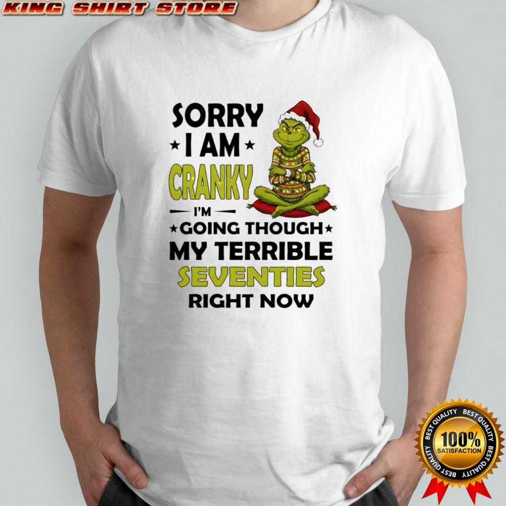 Grinch Sorry I Am Cranky I’m Going Through My Terrible Seventies Right Now shirt