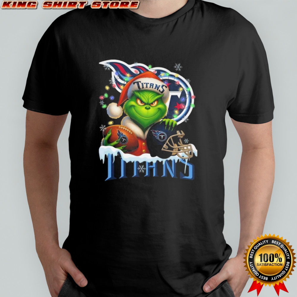 Grinch X Tennessee Titans Ball And Helmet Merry Christmas Shirt