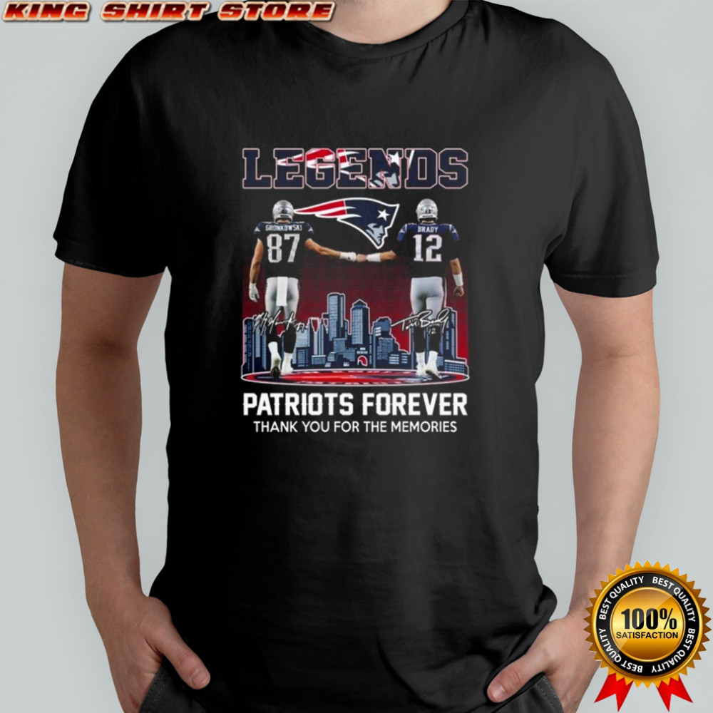 Gronkowski And Brady Legends New England Patriots Forever Thank You For The Memories Signatures 2025 Shirt