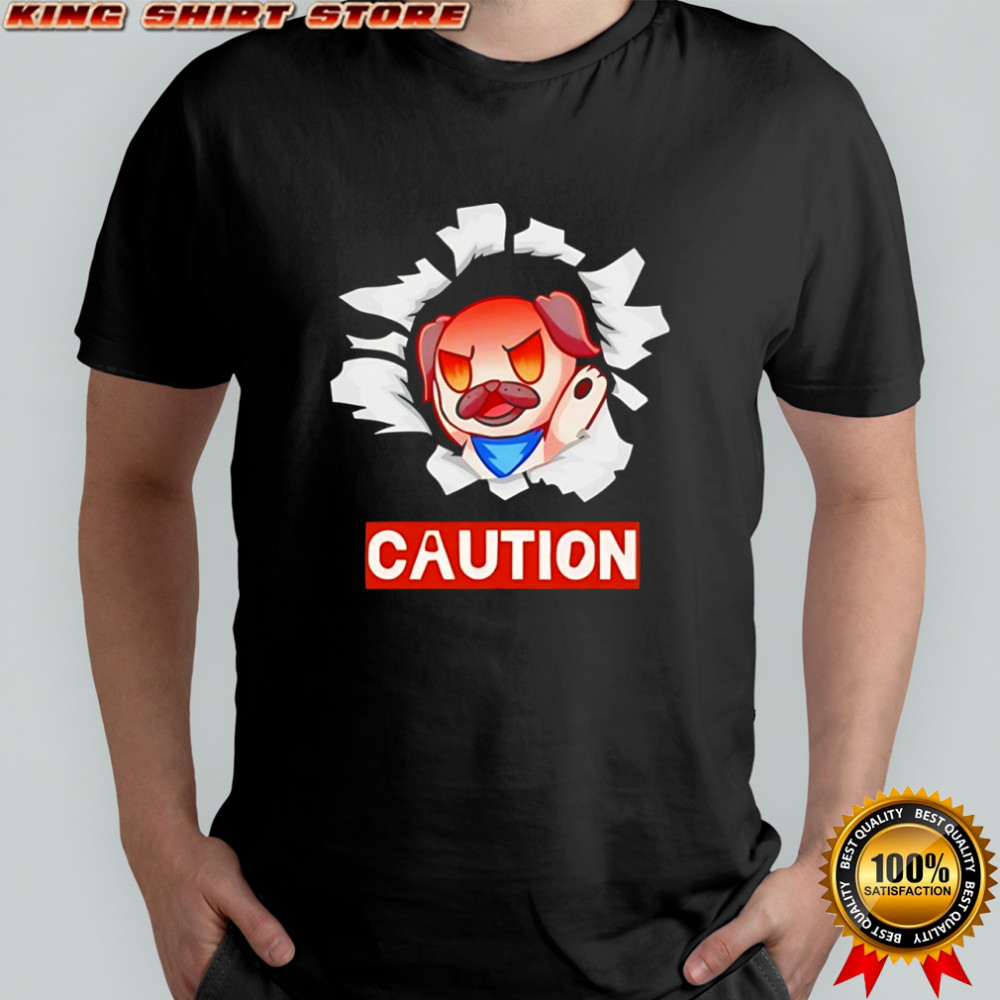Grumpy pug dog andy rage caution funny shirt