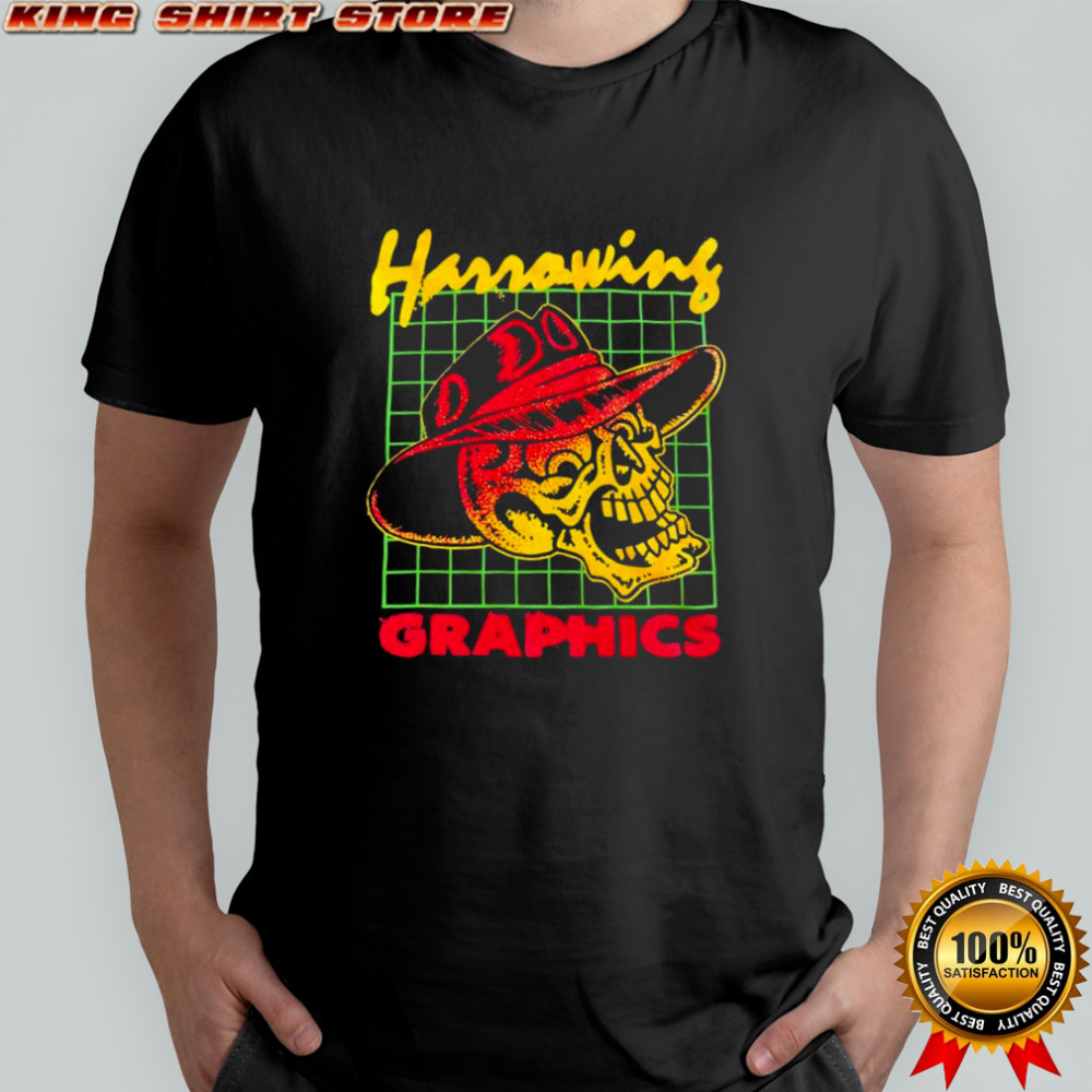 Harrowing skull cowboy hat graphics shirt