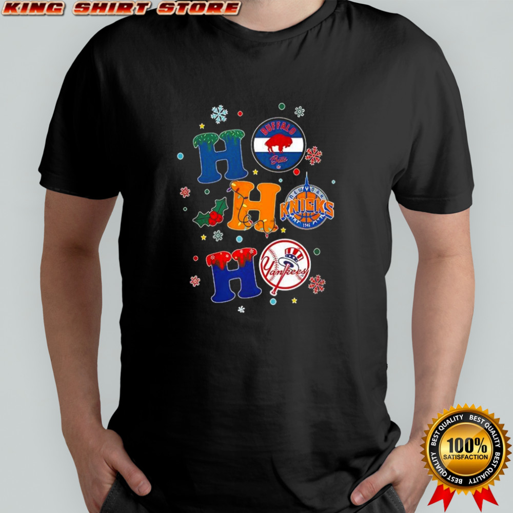 Ho-Ho-Ho Buffalo Bill New York Knicks and New York Yankees Merry Christmas shirt
