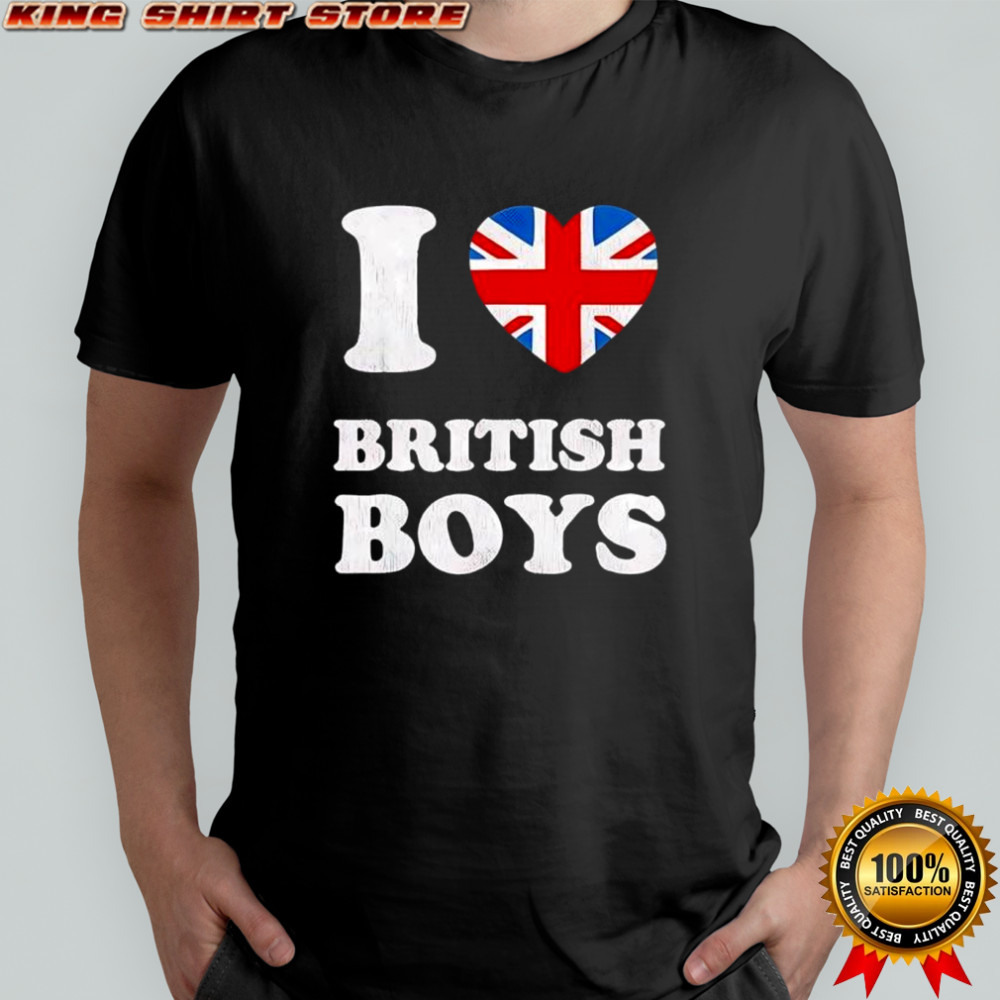 I Love British Boys inside flag shirt