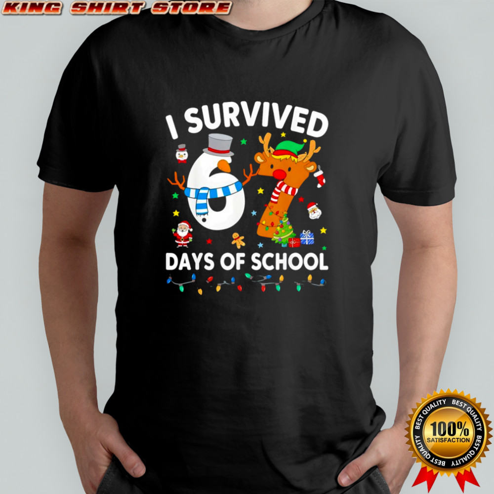 I Survived 67 Days of School Funny Meme Six Seven Christmas shirt