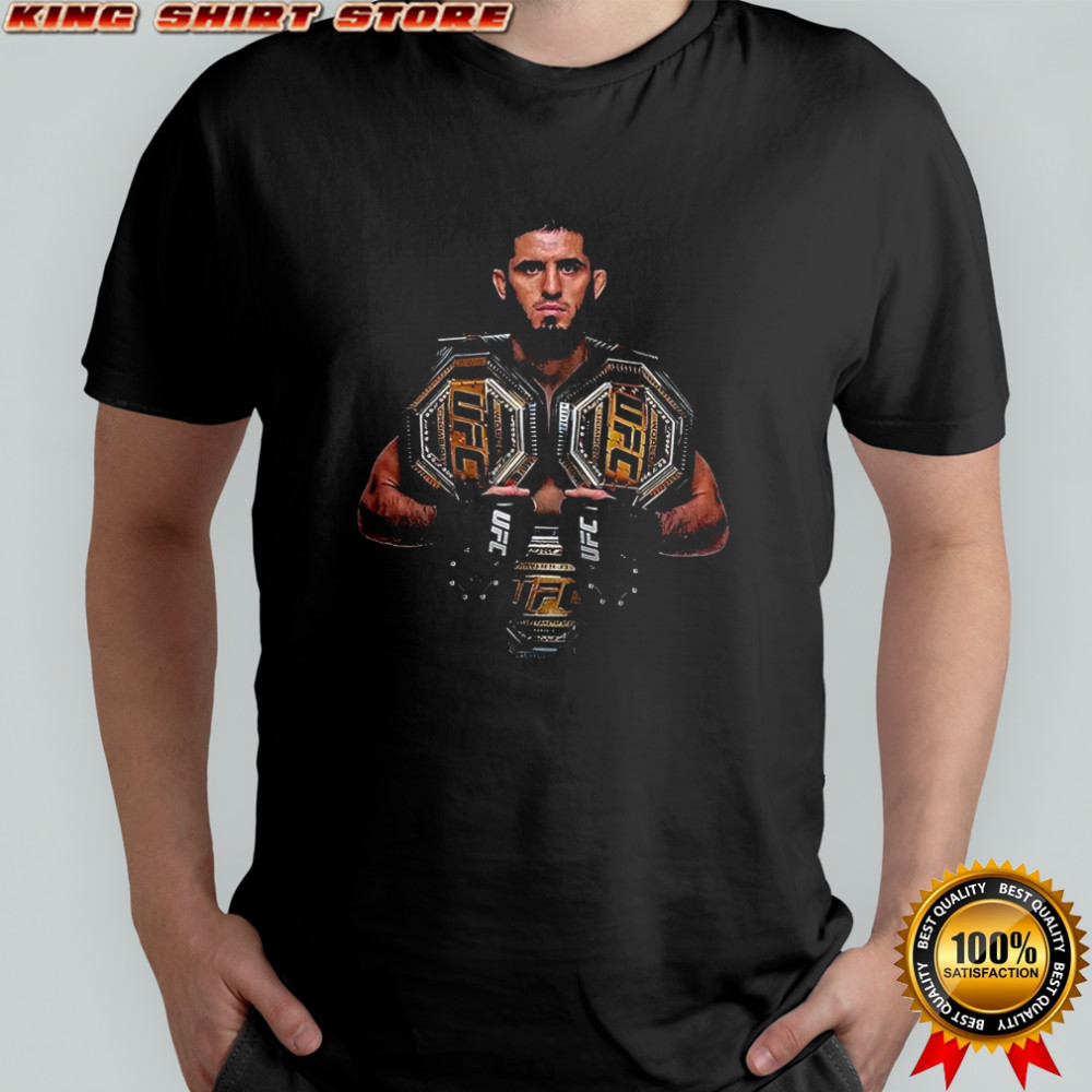 Islam Makhachev double UFC Champions belts 2025 shirt