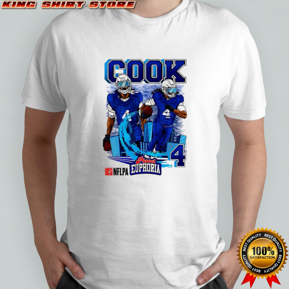 James Cook Buffalo Bills football number 4 skyline cartoon shirt