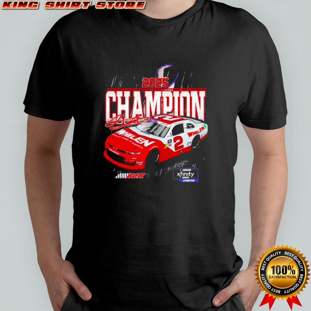 Jesse Love Jr. Checkered Flag Sports 2025 NASCAR Xfinity Series Champion T-Shirt