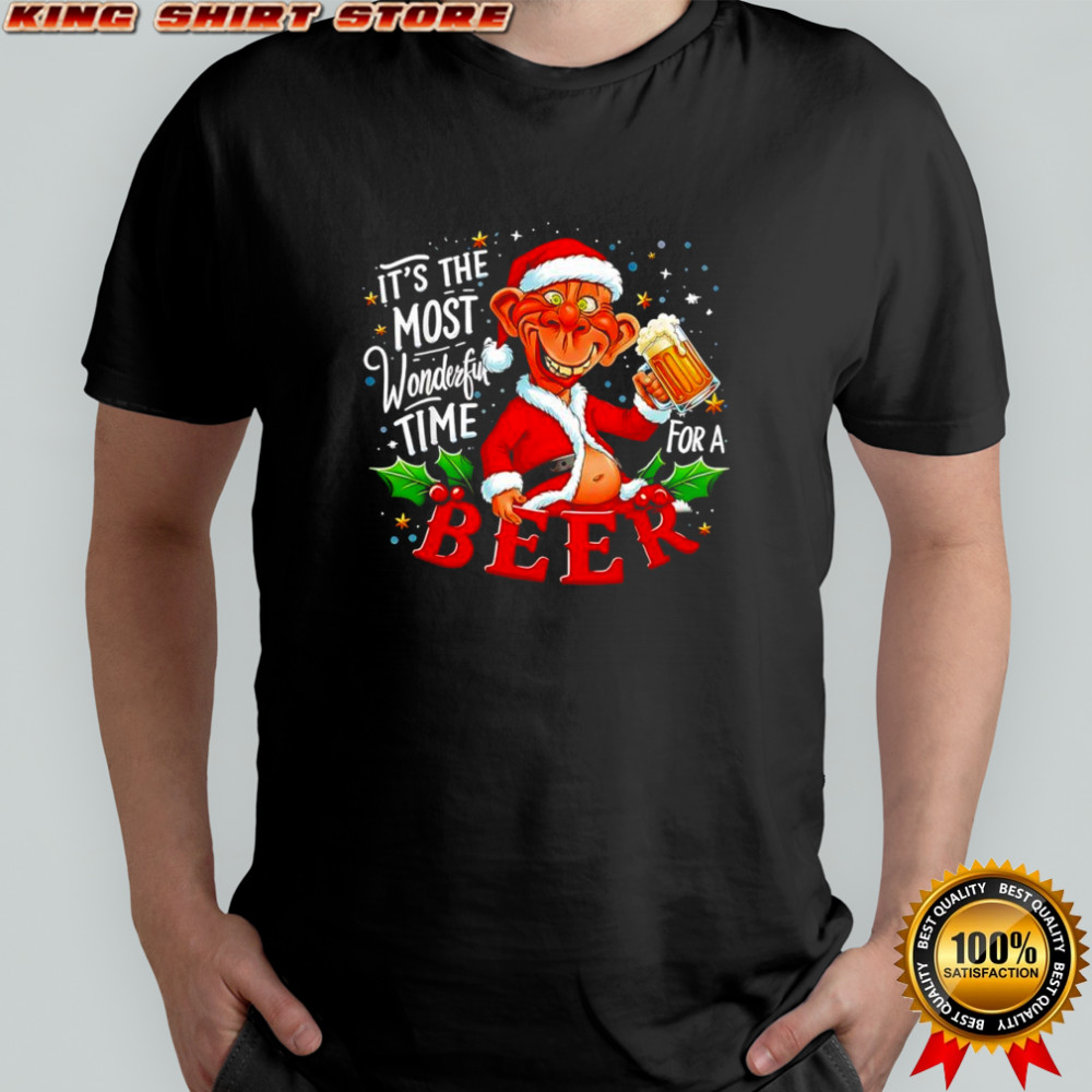 Jolly Santa Claus it’s the most wonderful time for a beer shirt
