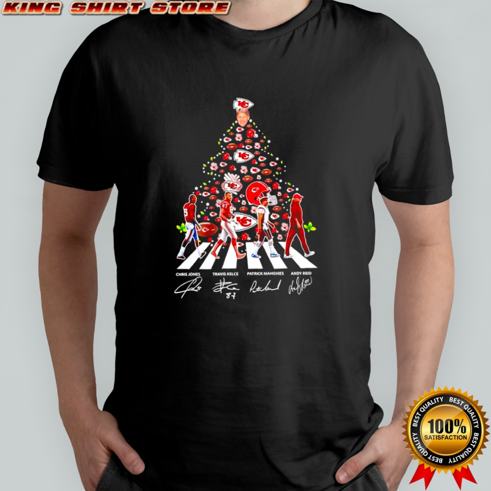 Kansas City Chiefs and Abbey Road Christmas Tree signatures shirt