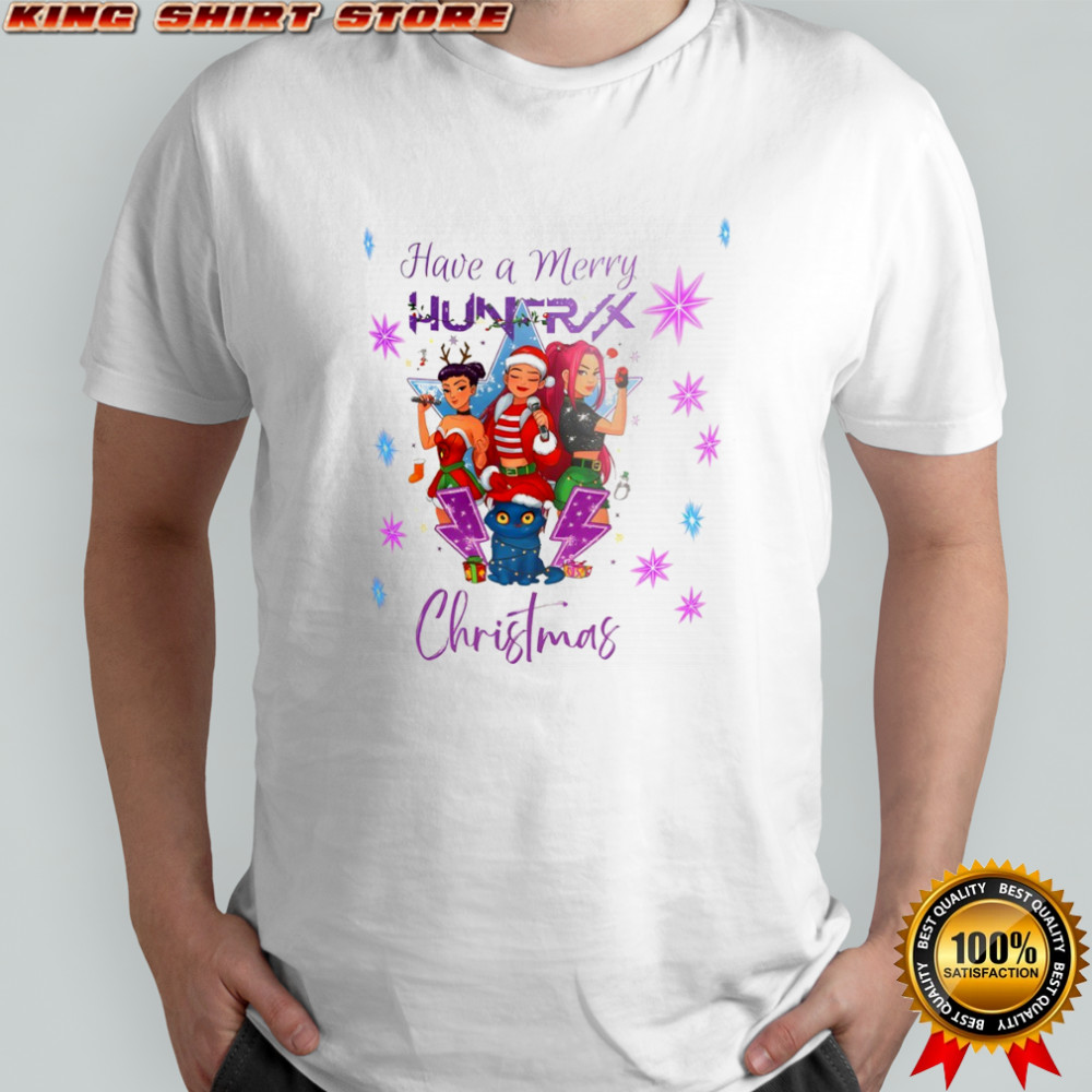 Kpop Demon Hunters have a Merry Huntrix Merry Christmas shirt