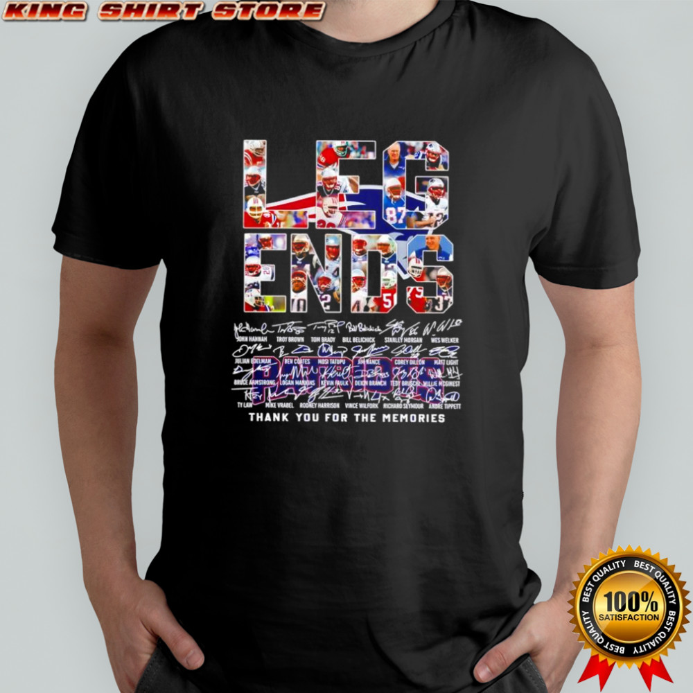 Legends New England Patriots signatures of 24 individuals players shirt