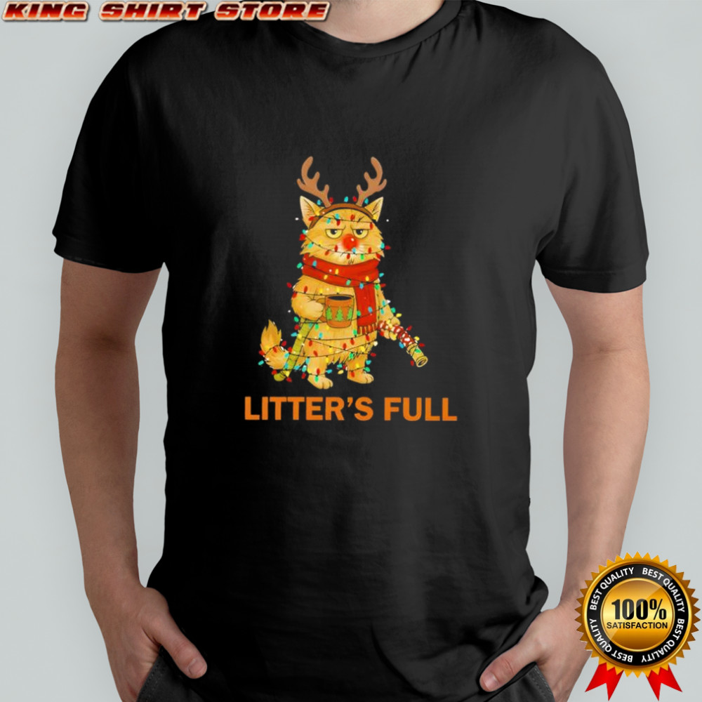 Litter’s Full Santa Christmas Lights Cat shirt