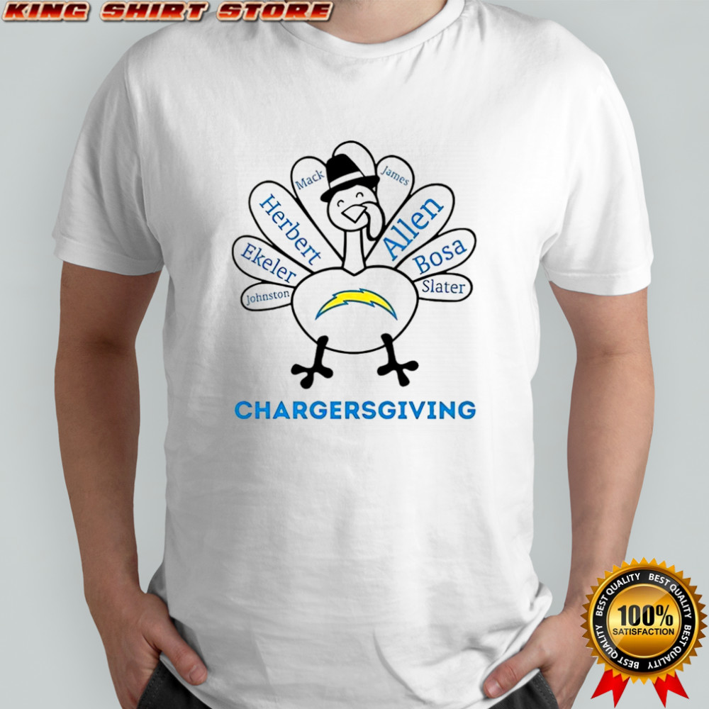 Los Angeles Chargers turkey Chargersgiving Thanksgiving with heroes shirt