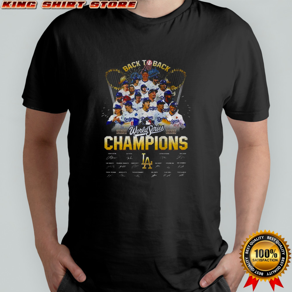Los Angeles Dodgers 2024-2025 Back to back World Series Champs signatures shirt