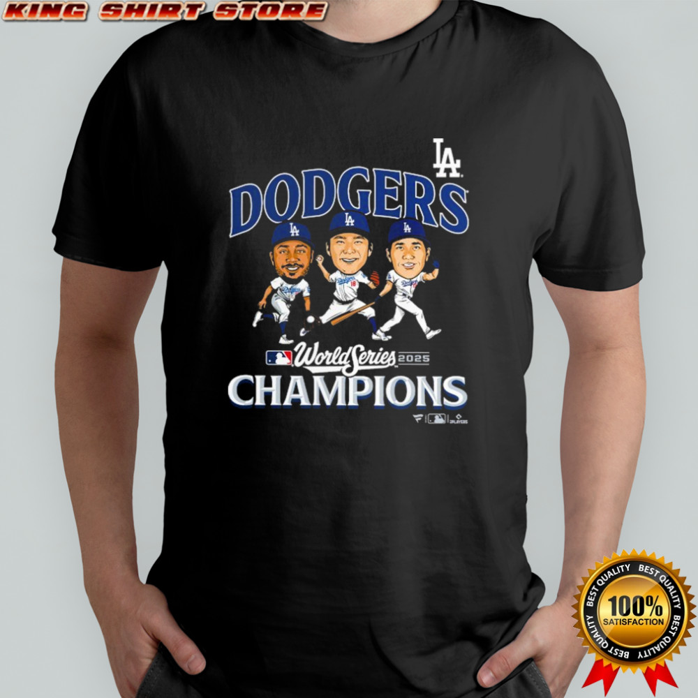 Los Angeles Dodgers 2025 World Series Champions Appeal Play Caricature T-Shirt
