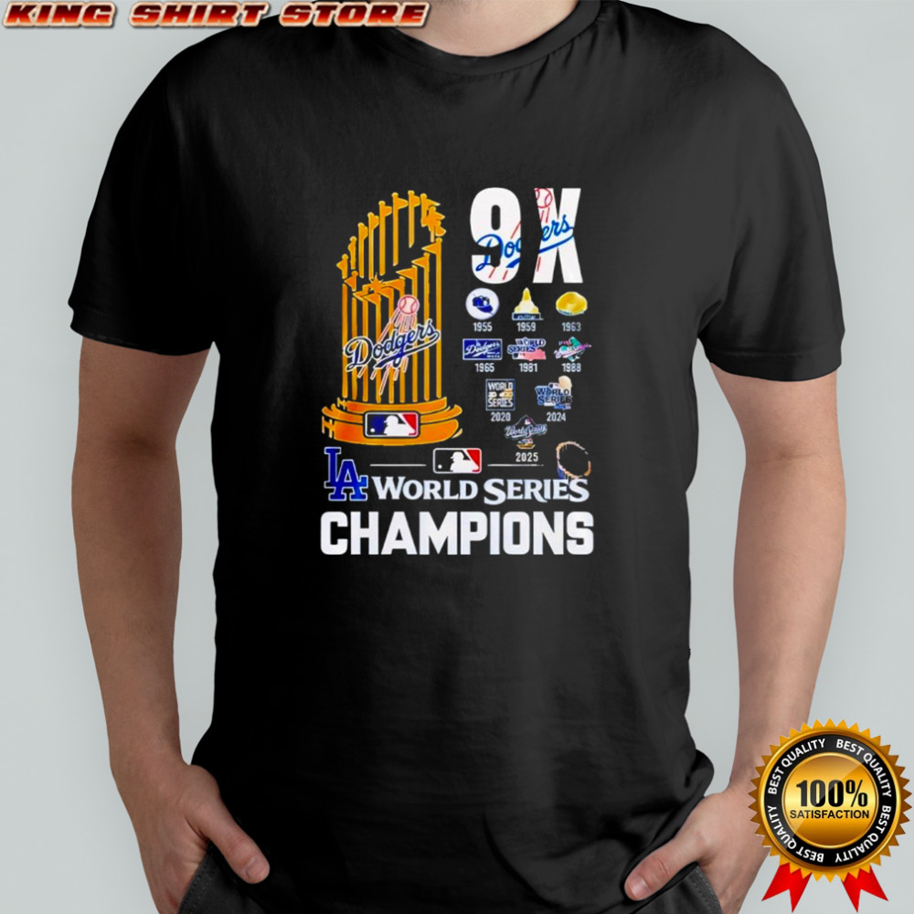 Los Angeles Dodgers 9 x World Series Champions T-Shirt