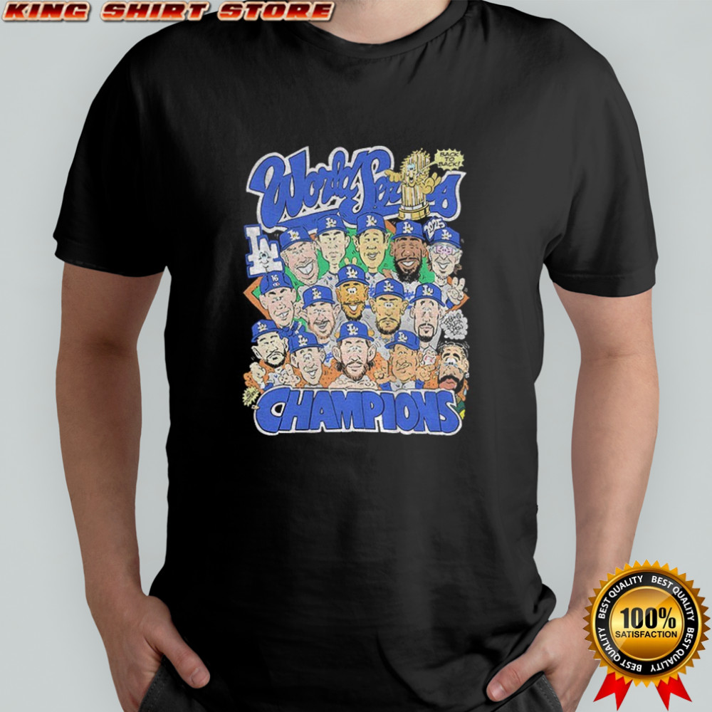Los Angeles Dodgers MLB Baseball Players Caricature World Series Champions 2025 shirt