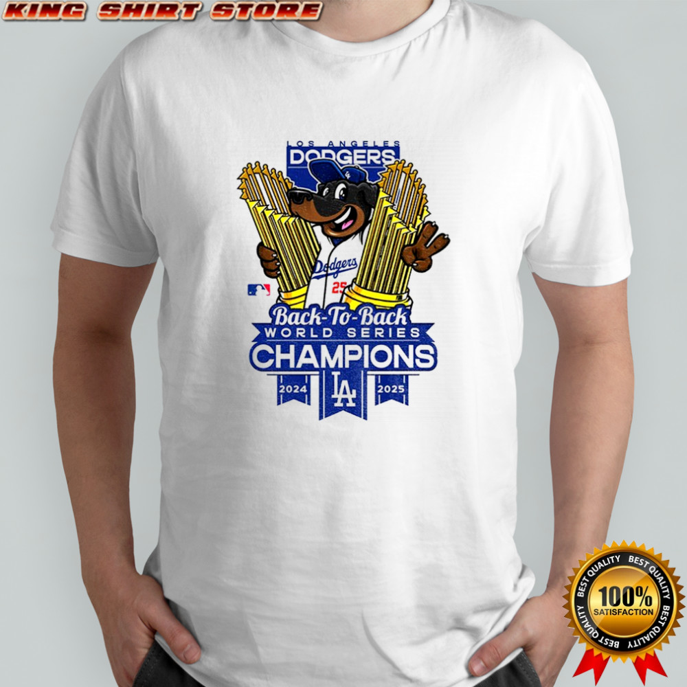 Los Angeles Dodgers world champions trophies back-to-back 2024-2025 shirt.
