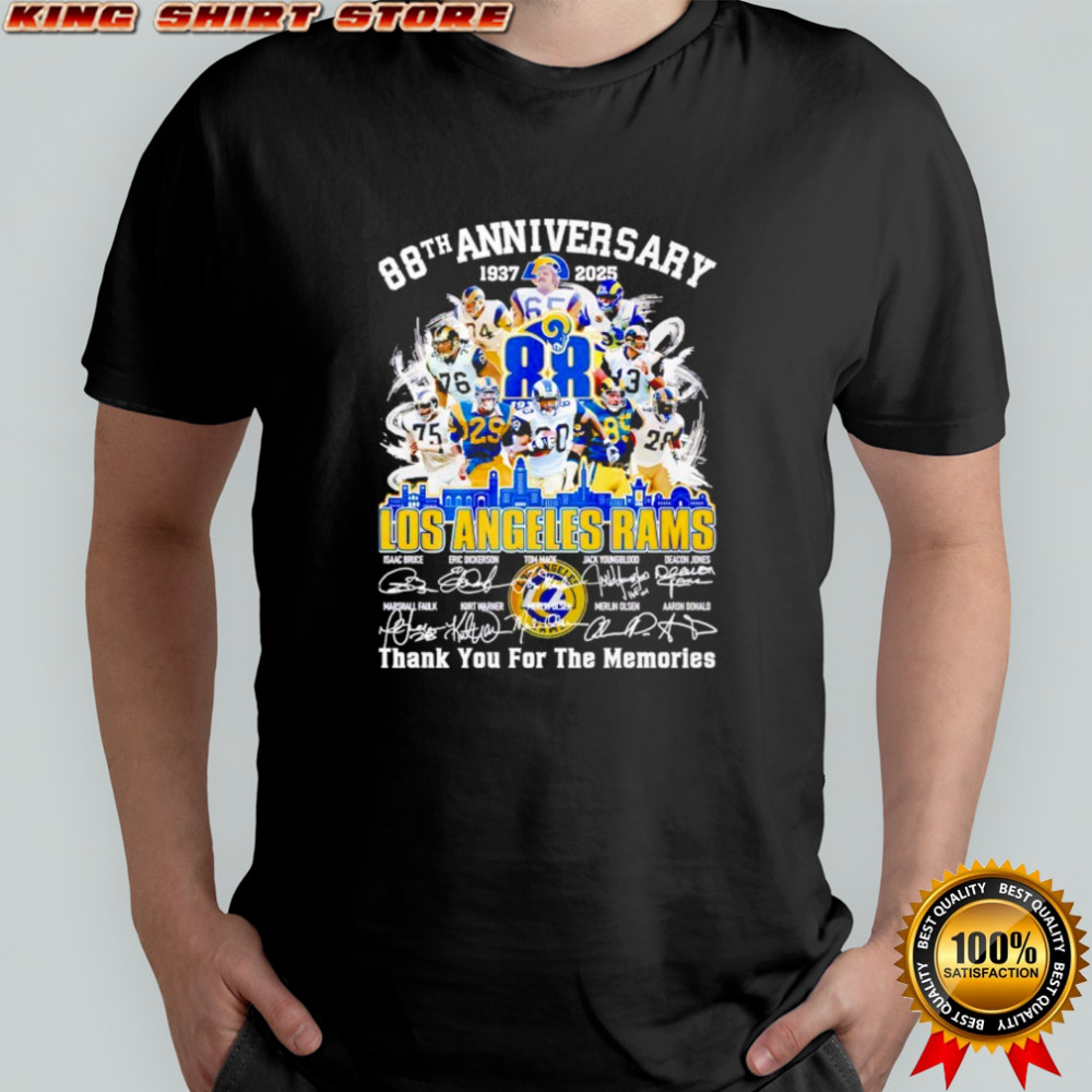 Los Angeles Rams 88th Anniversary 1937-2025 thank you for the memories shirt