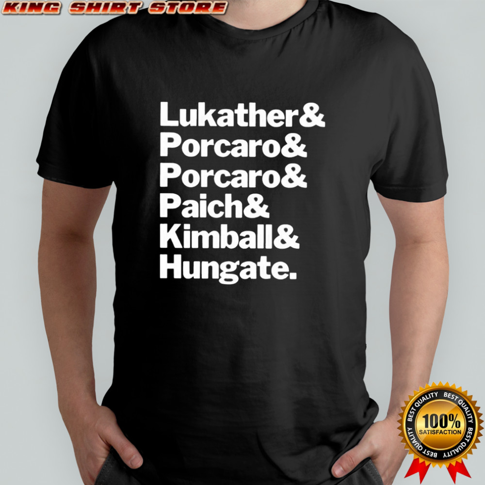 Lukather and porcaro and porcaro paich kimball and hungate shirt