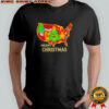 Merry Christmas America Map neon shirt
