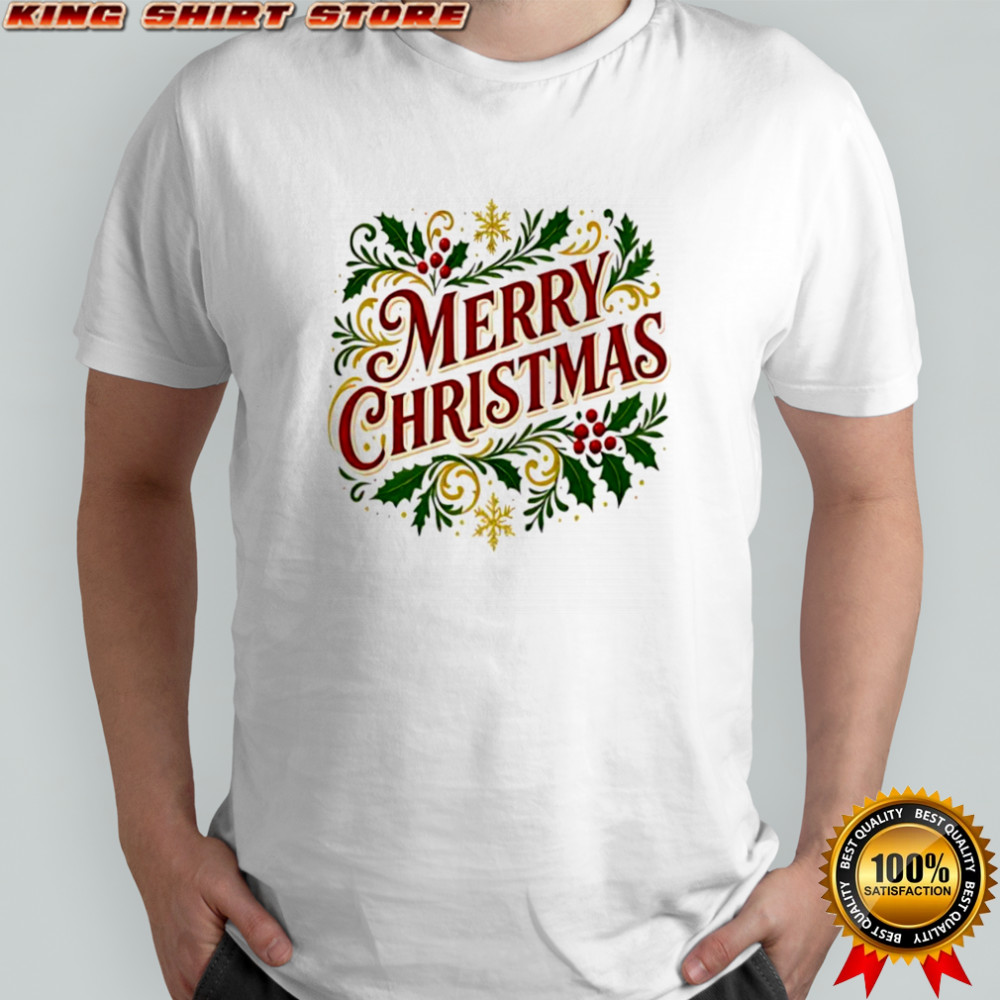 Merry Christmas cute patterned border shirt
