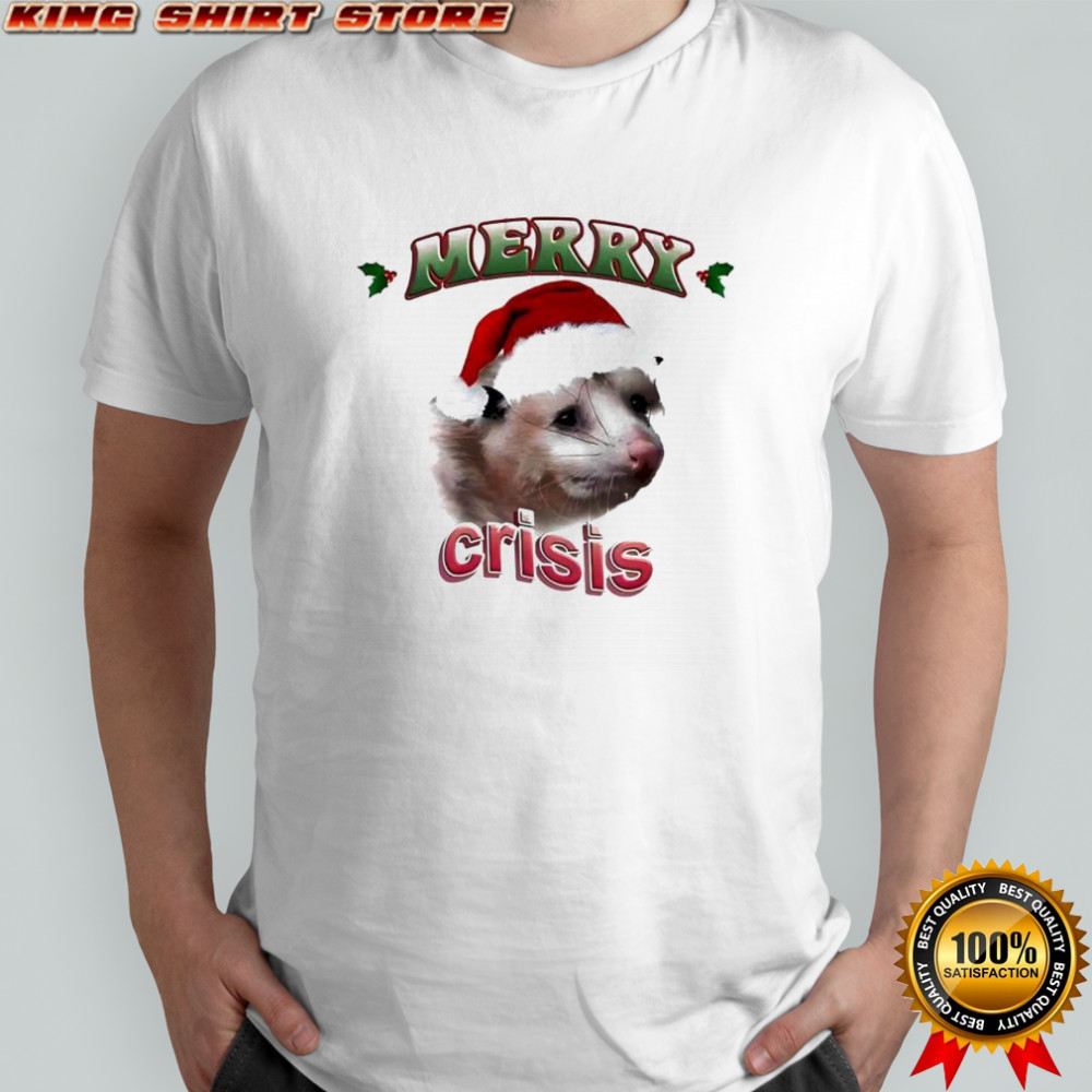 Merry Crisis Possum Santa hat shirt