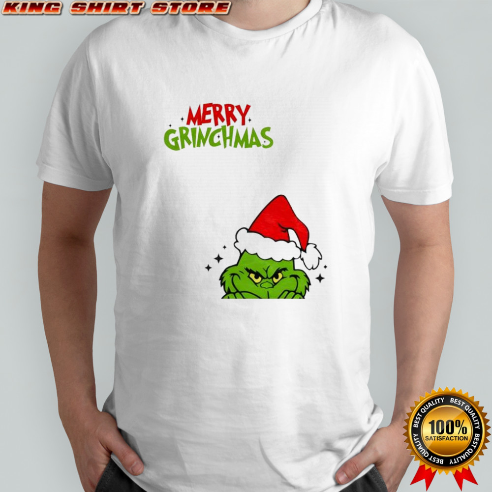Merry Grinchmas Grinch Santa hat graphic shirt