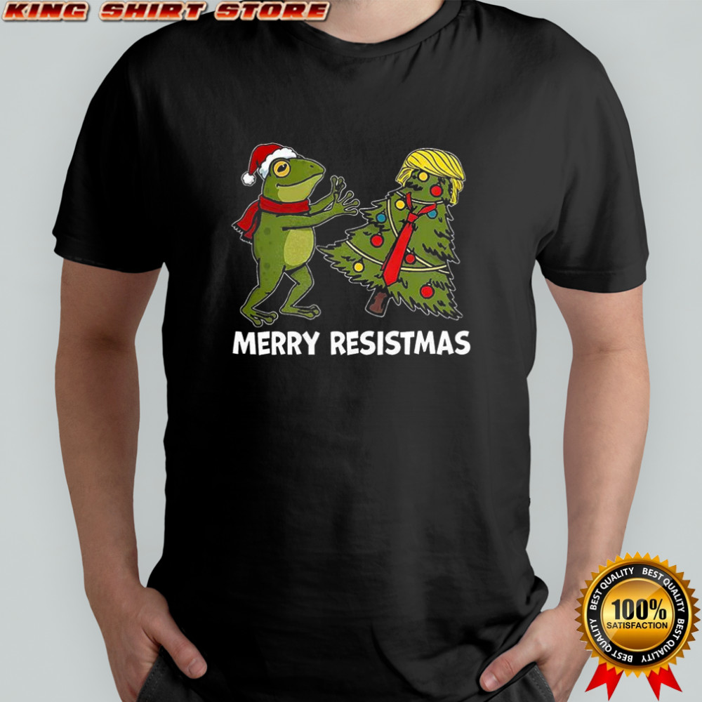 Merry Resistmas Frog FDT Christmas caricature shirt