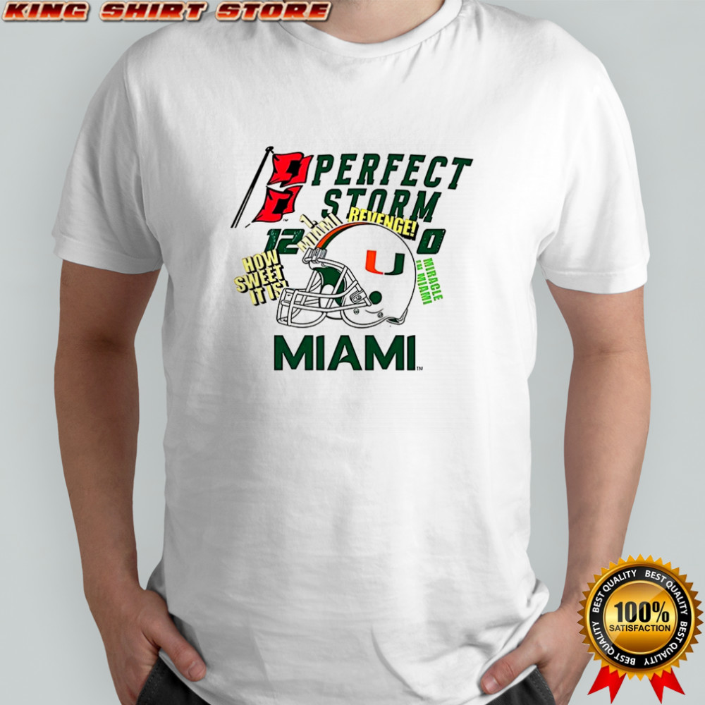 Miami Hurricanes perfect story helmet shirt