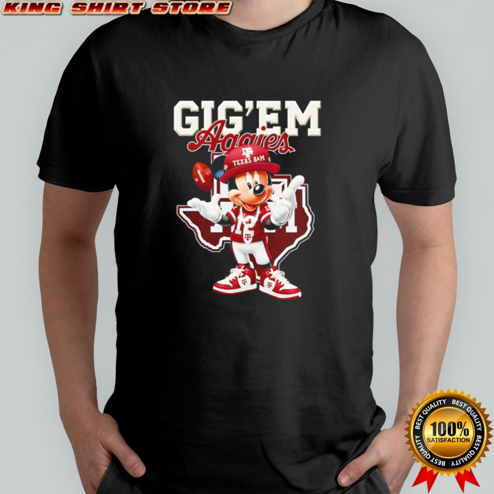 Mickey Mouse Gig’ Em Aggies Shirt