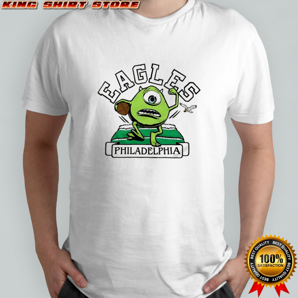 Mike Wazowski Monsters Inc cartoon X Philadelphia Eagles shirt
