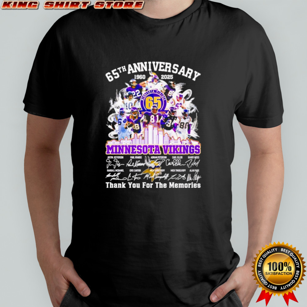 Minnesota Vikings 65th Anniversary 1960-2025 thank you for the memories shirt