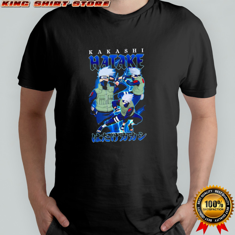 Naruto Shippuden Retro Kakashi Lightning Poses Anime shirt