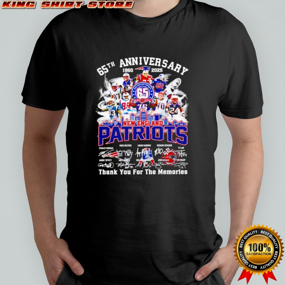 New England Patriots 65th Anniversary 1960-2025 thank you for the memories shirt