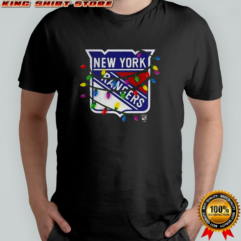 New York Rangers logo Holiday Merry Christmas lights shirt