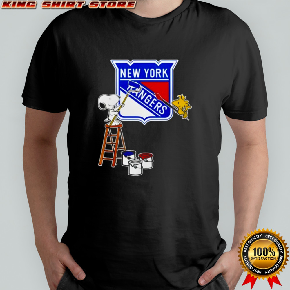 New York Rangers Snoopy and Woodstock Painting Logo Shirt