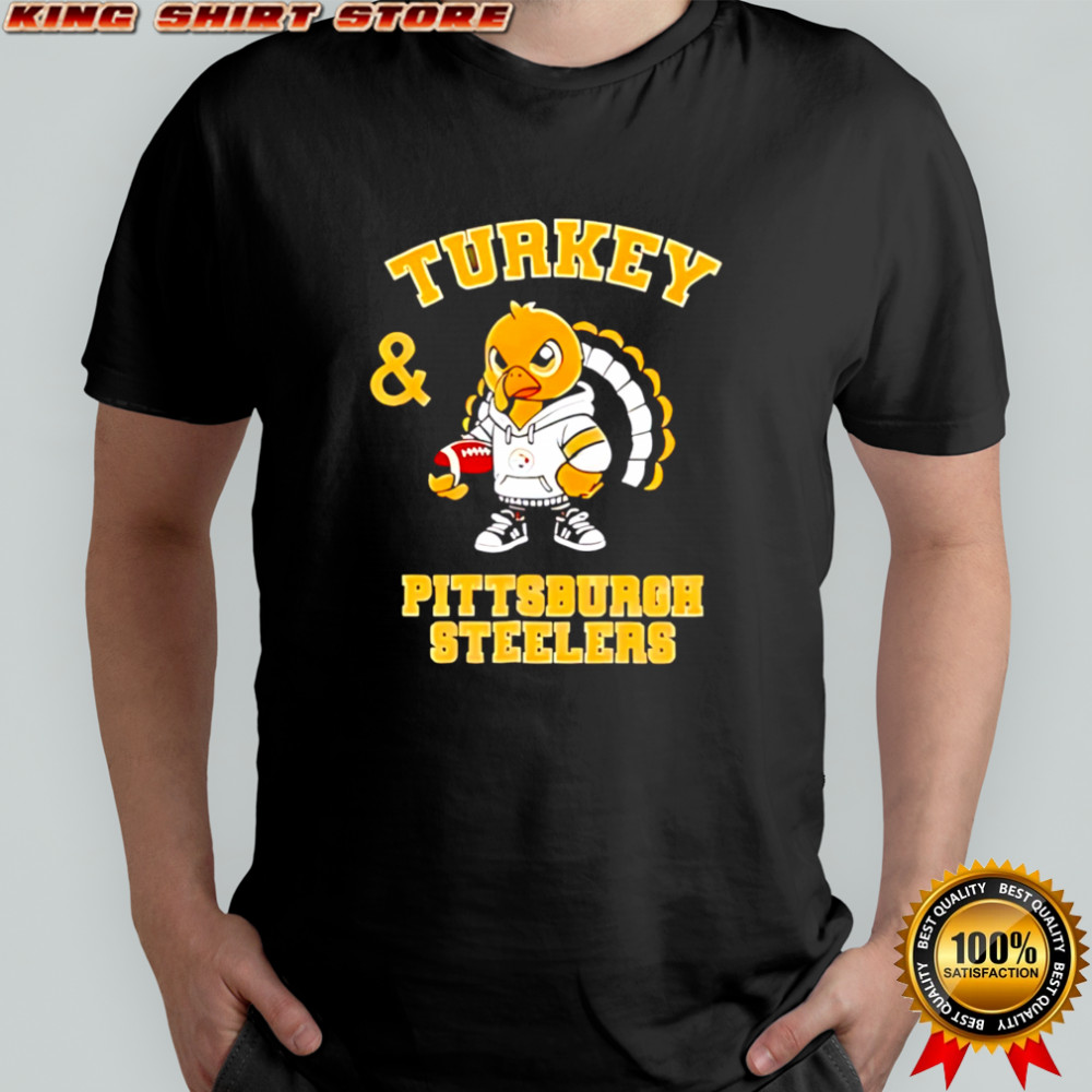 Nice Turkey and Pittsburgh Steelers Football NFL Happy Thanksgiving shirt