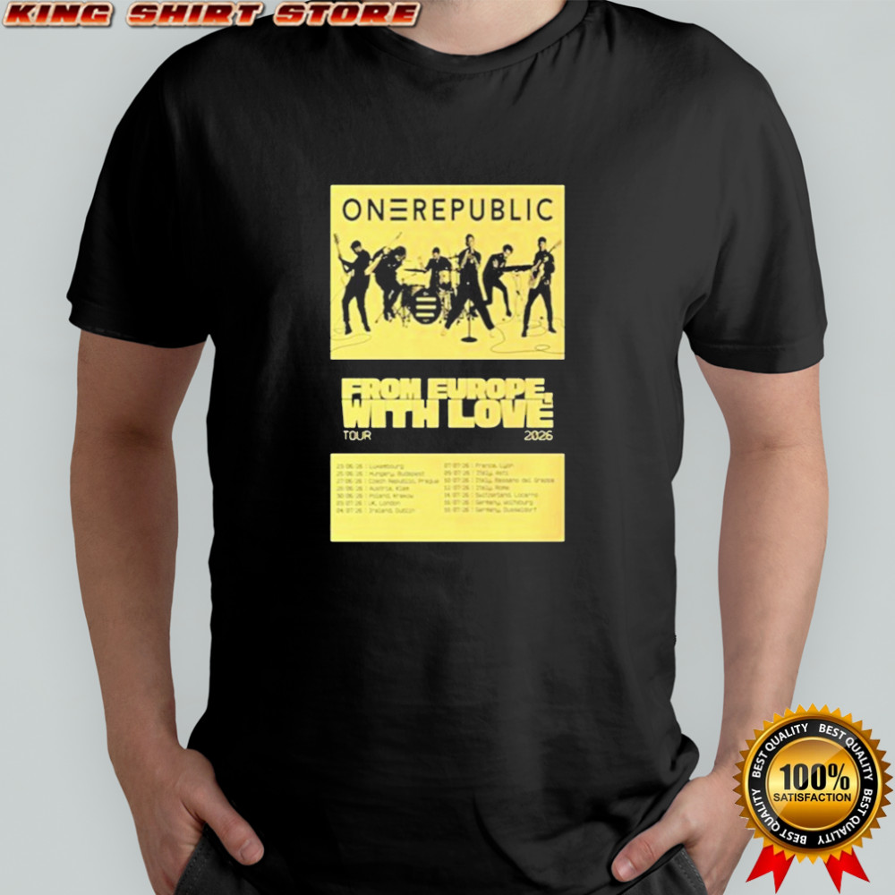 One Republic From Europe With Love Tour 2026 T-Shirt