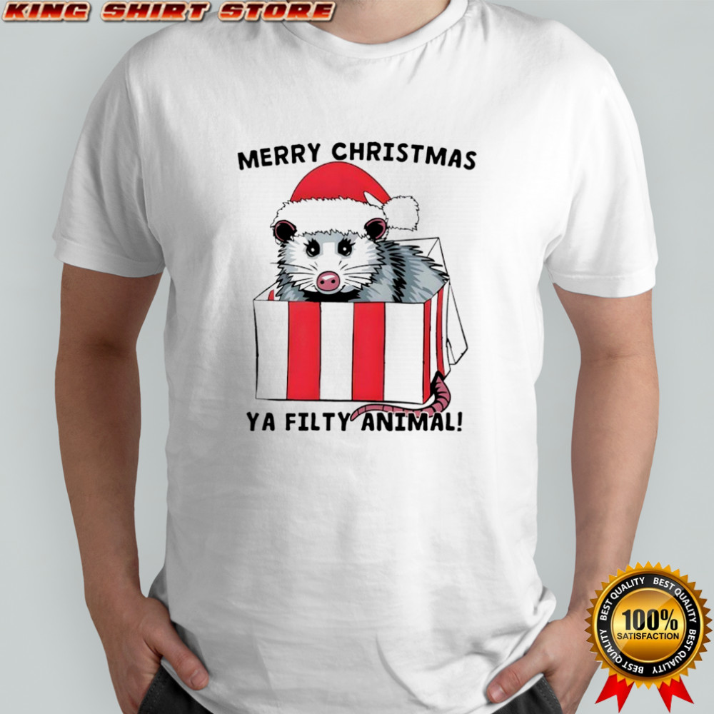 Opossum Merry Christmas ya filty animal shirt