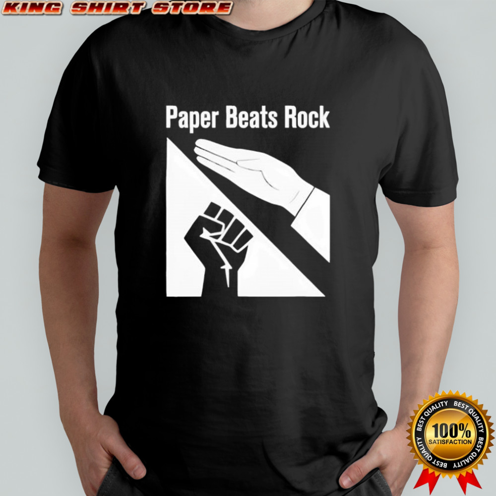 Paper beats rock hand hand shirt