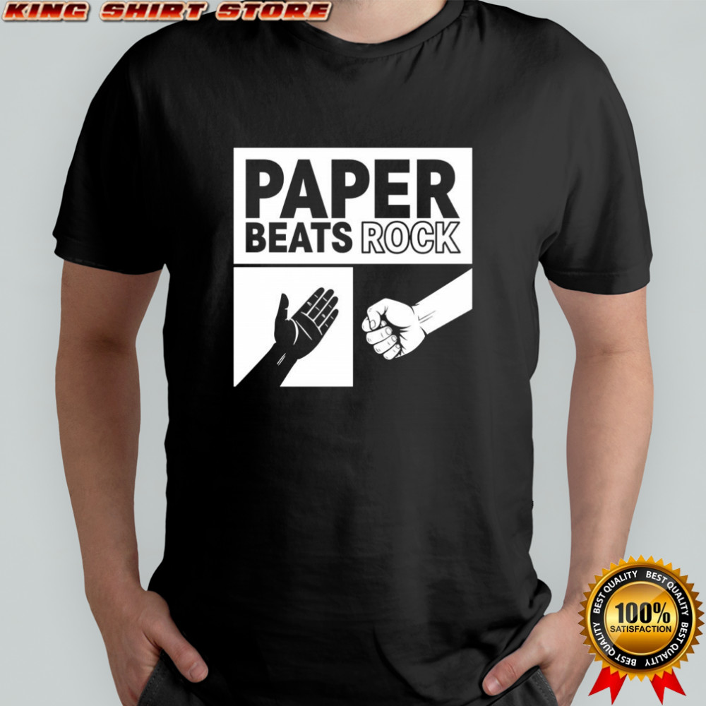 Paper Beats Rock Retro Hand Game shirt