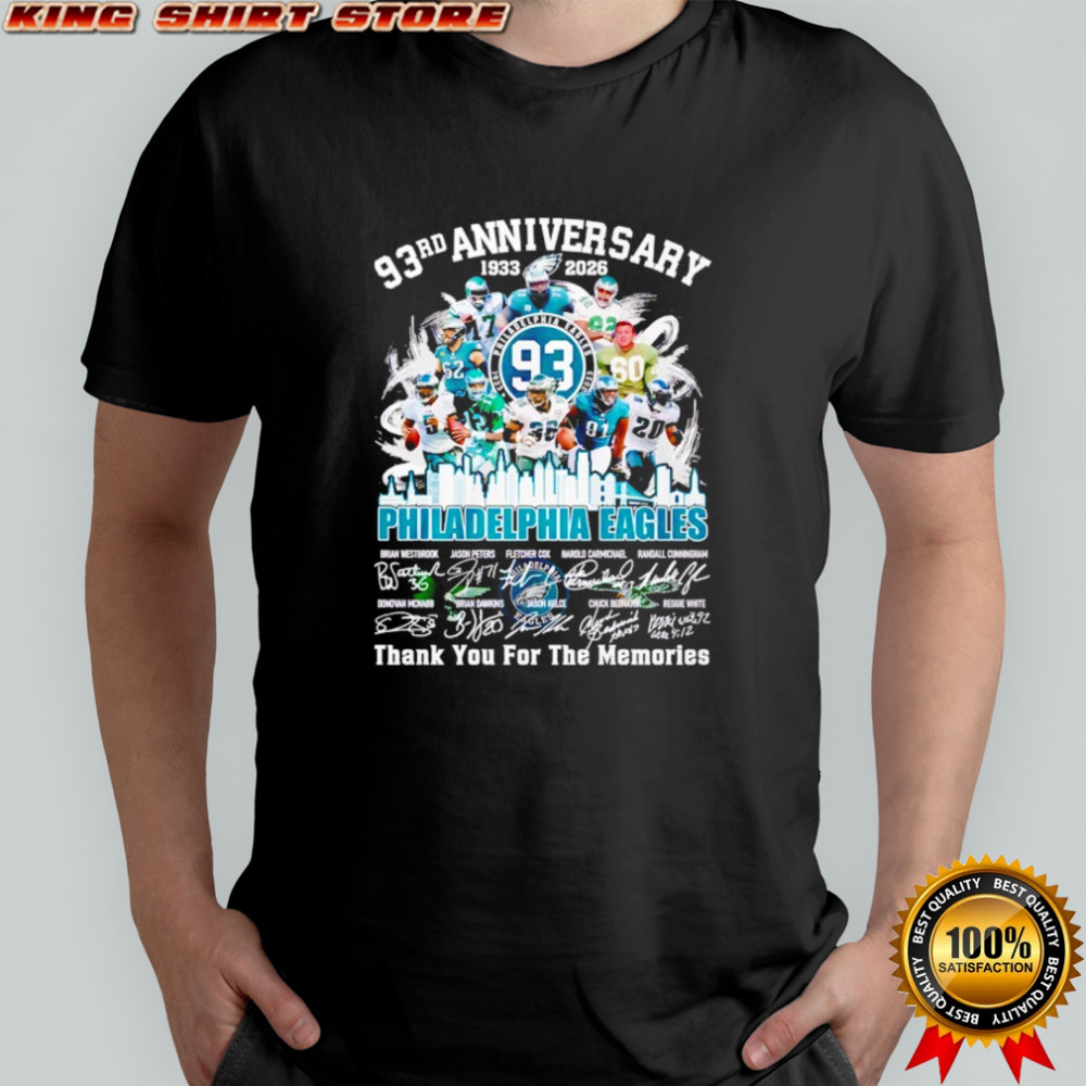 Philadelphia Eagles 93rd Anniversary 1933-2026 thank you for the memories shirt