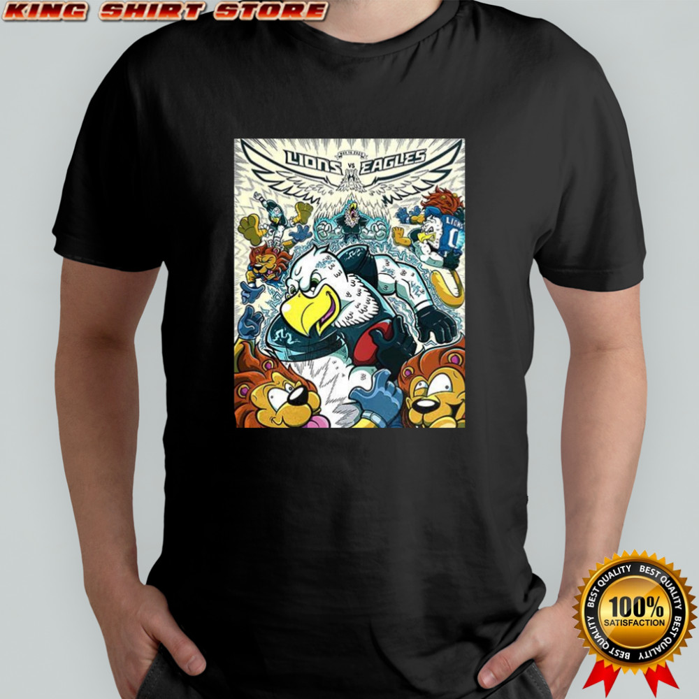 Philadelphia Eagles vs Detroit Lions NFL Week 11 2025 cartoon mascot shirt