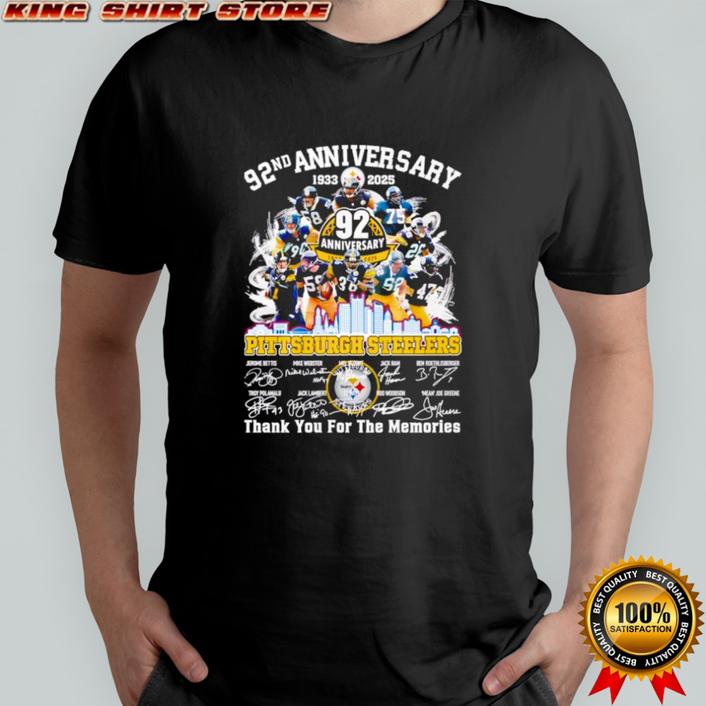 Pittsburgh Steelers 92nd Anniversary 1933-2025 thank you for the memories shirt