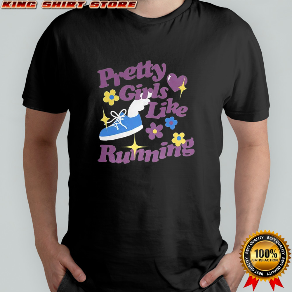 Pretty girls like running winged shoes shirt