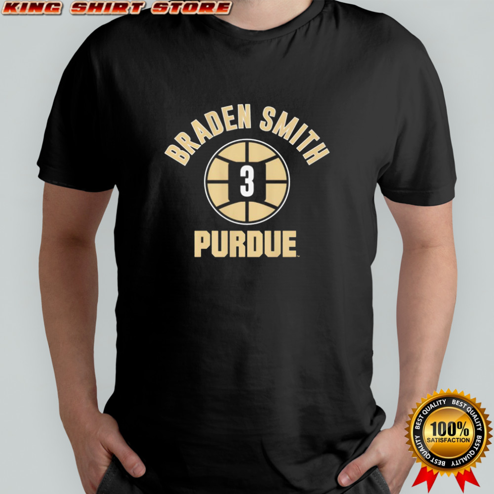 Purdue Basketball Braden Smith Name Number Ball shirt